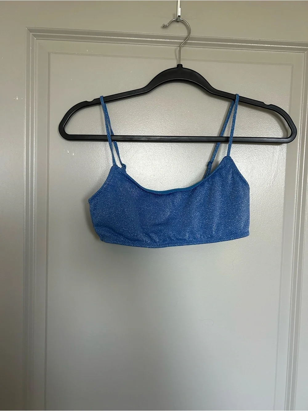 triangl swimwear Blue Glitter Scoop Bikini Top